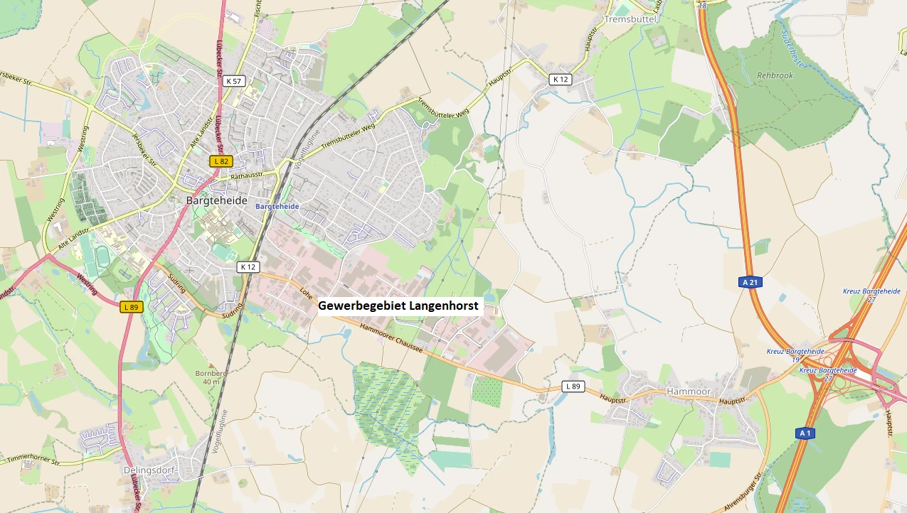 Hier sollte eigentlich die Gewerbegebiete Bargteheide zu sehen sein.