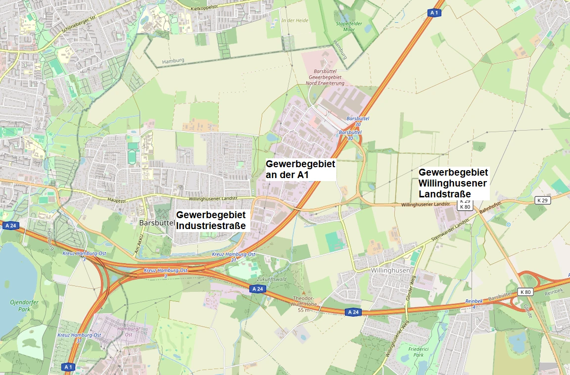 Hier sollte eigentlich die Gewerbegebiete zu sehen sein.
