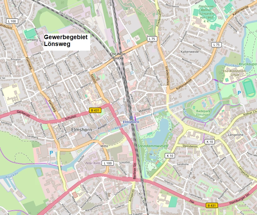 Hier sollte eigentlich die Gewerbegebiete von Ahrensburg zu sehen sein.