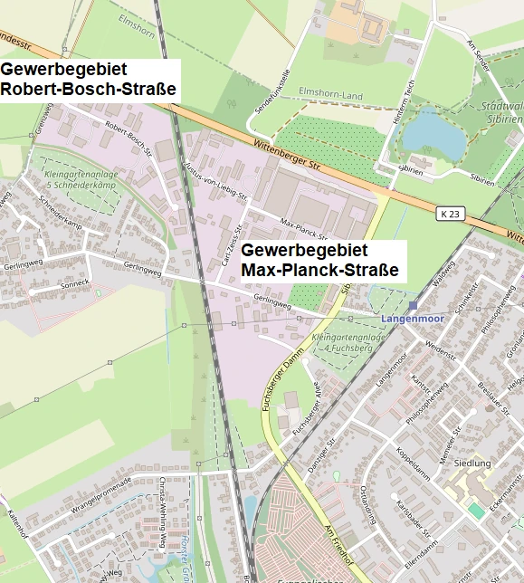 Hier sollte eigentlich die Gewerbegebiete von Ahrensburg zu sehen sein.