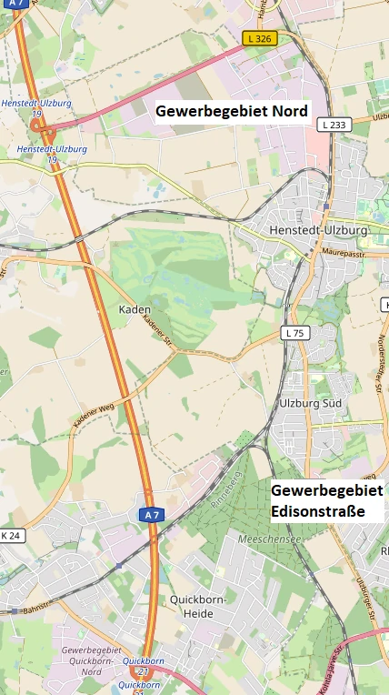 Hier sollte eigentlich die Gewerbegebiete Henstedt-Ulzburg zu sehen sein.