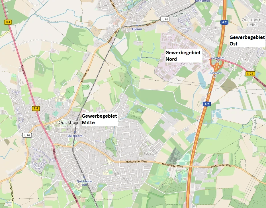 Hier sollte eigentlich die Gewerbegebiete Qucikborn zu sehen sein.